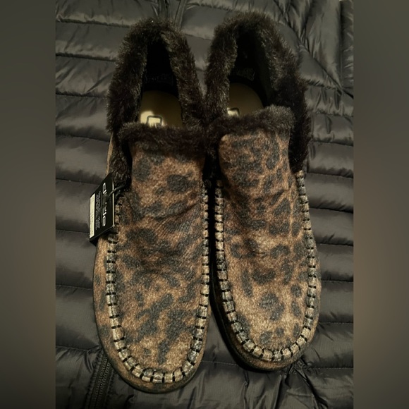 Hey Dude Shoes Hey Dude Size Britt Animal Print Booties With Faux